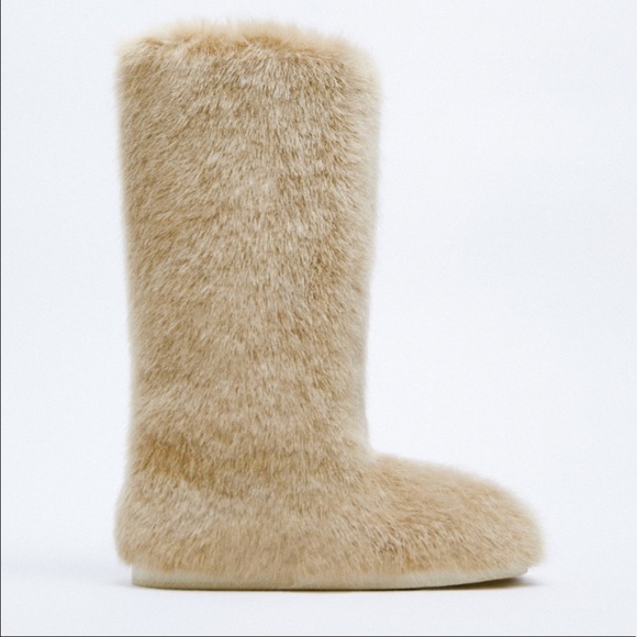 ZARA Faux Fur Knee High Boots,New Products : American Fashion Style Bags On Sale